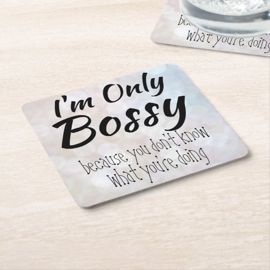 Ich bin nur Bossy Bokeh Rechteckiger Pappuntersetzer (angewinkelt)