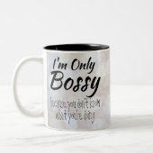 Ich bin nur Bossy Bokeh Zweifarbige Tasse (Links)