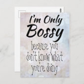 Ich bin nur Bossy Boss Girl Bokeh Postkarte (Vorne/Hinten)