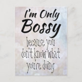 Ich bin nur Bossy Boss Girl Bokeh Postkarte (Vorderseite)