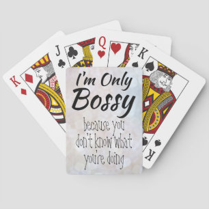 Ich bin nur Bossy Girl Boss Bokeh Spielkarten