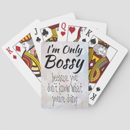 Ich bin nur Bossy Girl Boss Bokeh Spielkarten (Rückseite)