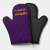 Ich bin nur Chillin' und Grillin' Lila Ofenhandschuh (Vorderseite/Rückseite)