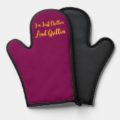 Ich bin nur Chillin und Grillin' Pflaume Ofenhandschuh (Vorderseite/Rückseite)