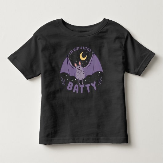 Ich bin nur ein bisschen Batty Funny Halloween Bat Kleinkind T-shirt (Vorderseite)