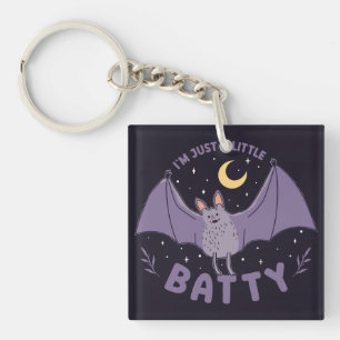 Ich bin nur ein bisschen Batty Funny Halloween Bat Schlüsselanhänger