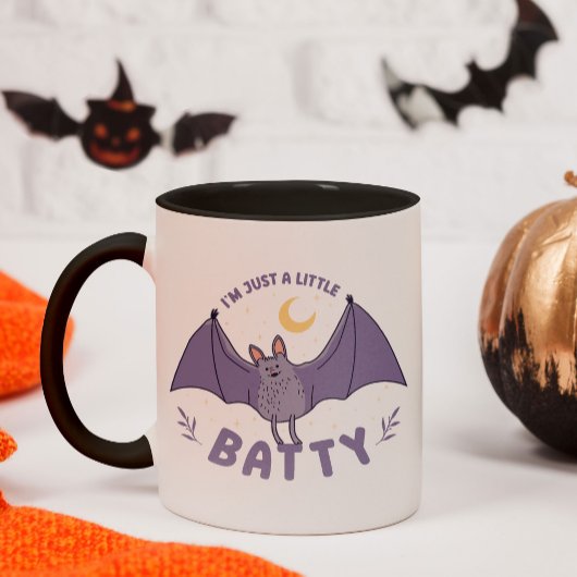 Ich bin nur ein bisschen Batty Funny Halloween Bat Tasse