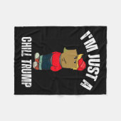 Ich bin nur ein Chill Trump Funny Meme Funny Dog L Fleecedecke (Vorderseite (Horizontal))