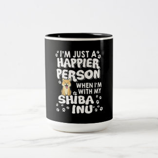 Ich bin nur ein glücklicher Mensch, wenn er mit me Zweifarbige Tasse