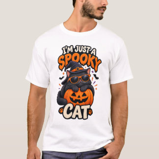 Ich bin nur ein Gruselkatze Halloween-Schwarzkatze T-Shirt
