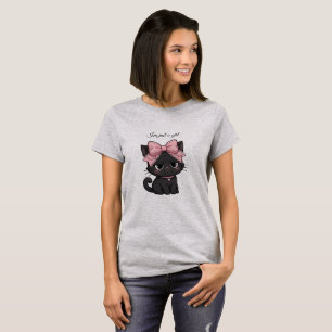 Ich bin nur ein Mädchen Coquette Schwarze Katze T- T-Shirt
