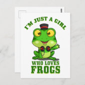 Ich bin nur ein Mädchen, das Frösche Liebe Postkarte (Vorne/Hinten)
