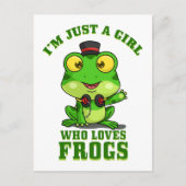 Ich bin nur ein Mädchen, das Frösche Liebe Postkarte (Vorderseite)