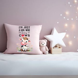Ich bin nur ein Mädchen, das Kühe 41cm x 41cm Lieb Kissen