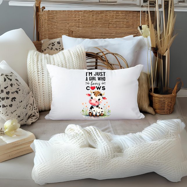Ich bin nur ein Mädchen, das Kühe Lieben Lendenkissen (Von Creator hochgeladen)