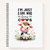 Ich bin nur ein Mädchen, das Lieben Kühe Spirale Notizblock (Vorderseite)