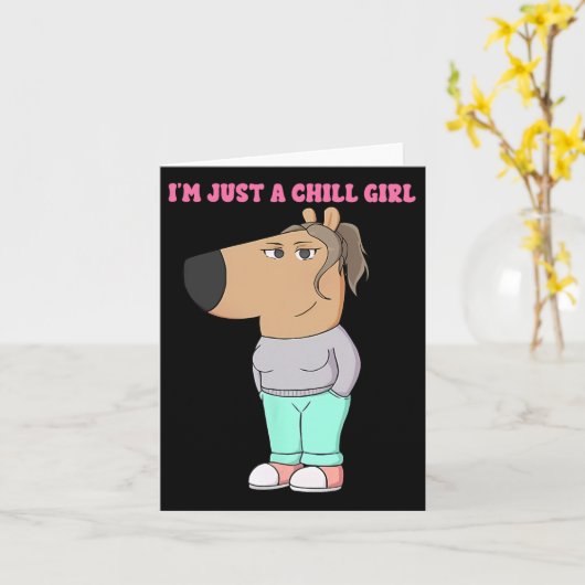 Ich bin nur ein Mädchen, Meme Funny Chill Karte (Gelbe Blume)