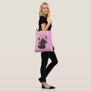 Ich bin nur ein Mädchen Schwarze Katze Fliege Trag Tasche
