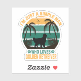 Ich bin nur ein Mann, der Golden Retriever Liebe Aufkleber