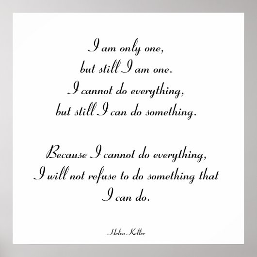 Ich bin nur einer, aber ich bin einer. poster (Vorne)