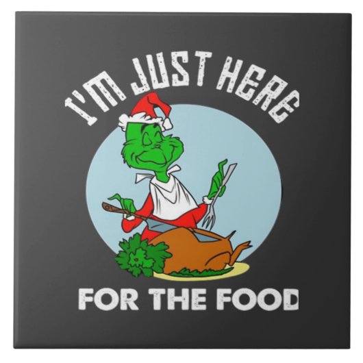 Ich bin nur für das Essen hier Fliese (Vorderseite)