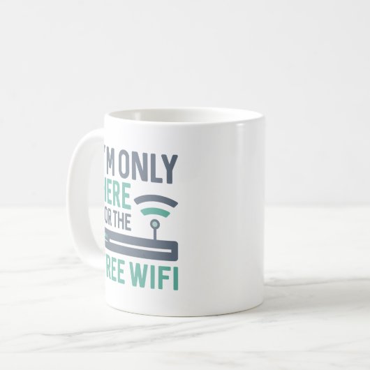 Ich bin nur für das kostenlose WLAN hier Kaffeetasse (Vorderseite Links)
