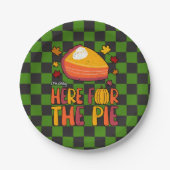 Ich bin nur für den Kuchen hier: Funny Erntedank Pappteller (Vorderseite)