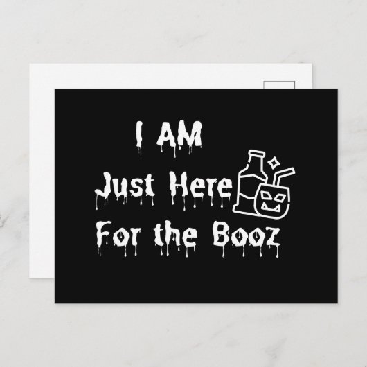 Ich bin nur für den Schnaps hier - Halloween-Party Postkarte (Vorne/Hinten)