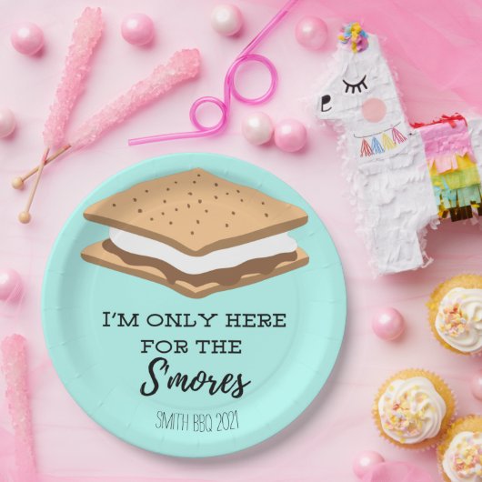 Ich bin nur für die S'mores hier Pappteller (Party)
