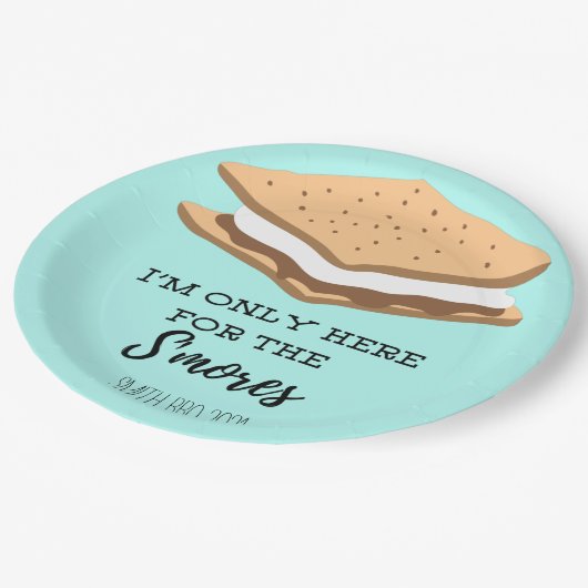 Ich bin nur für die S'mores hier  Pappteller (Schrägansicht)