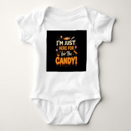 Ich bin nur für die Süßigkeiten hier! Halloween Bo Baby Strampler