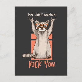 Ich bin nur Gonna Rock You Funny Racoon Geschenk Postkarte