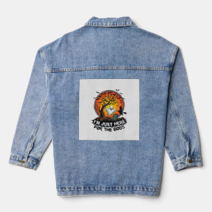 Ich bin nur hier Chef Halloween Geist Hexe Kürbiss Jeansjacke