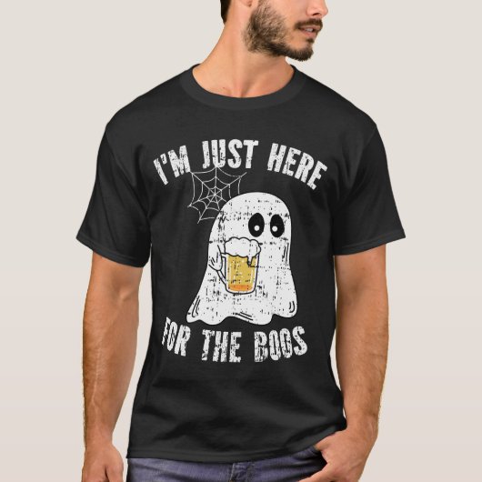 Ich bin nur hier für das Boos Funny Halloween Ghos T-Shirt (Vorderseite)