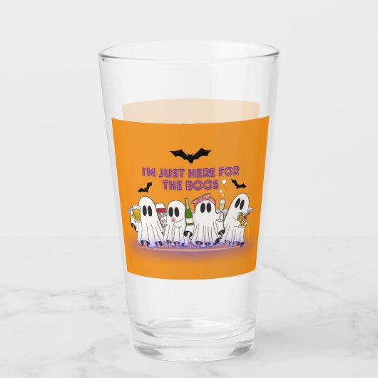 Ich bin nur hier für das Boos-Funny Halloween Glas (Rückseite)