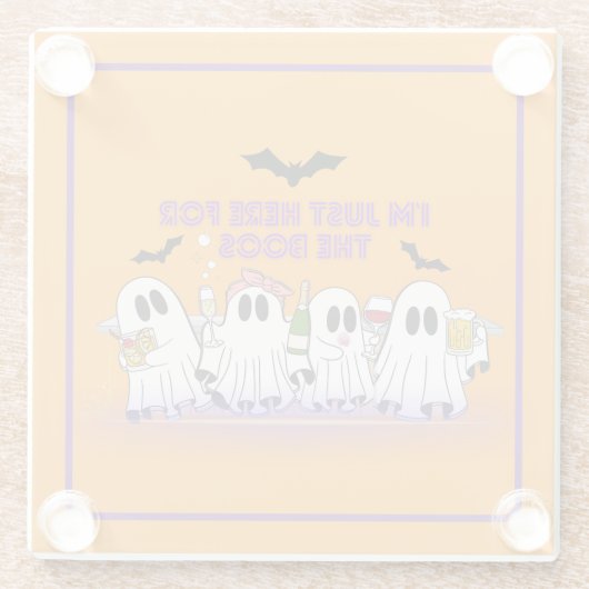 Ich bin nur hier für das Boos-Funny Halloween Glasuntersetzer (Rückseite)