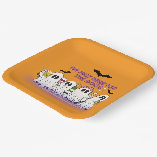 Ich bin nur hier für das Boos-Funny Halloween Pappteller (Gewinkelt)