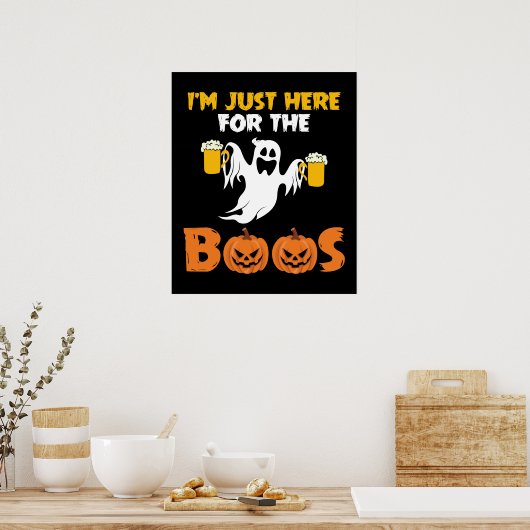 Ich bin nur hier für das Boos-Funny Halloween Poster (Küche)