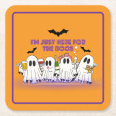 Ich bin nur hier für das Boos-Funny Halloween Rechteckiger Pappuntersetzer (Vorderseite)
