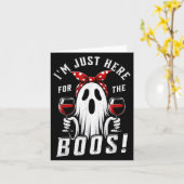 Ich bin nur hier für das Boos Halloween Women Ghos Karte (Gelbe Blume)