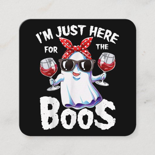 Ich bin nur hier für das Boos Halloween Women Ghos Quadratische Visitenkarte (Vorderseite)