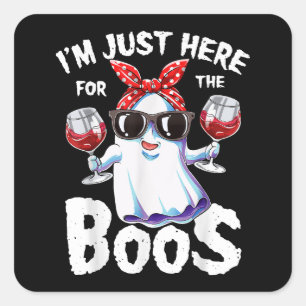 Ich bin nur hier für das Boos Halloween Women Ghos Quadratischer Aufkleber