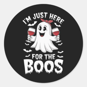 Ich bin nur hier für das Boos Halloween Women Ghos Runder Aufkleber