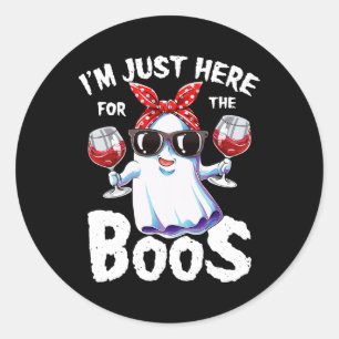 Ich bin nur hier für das Boos Halloween Women Ghos Runder Aufkleber