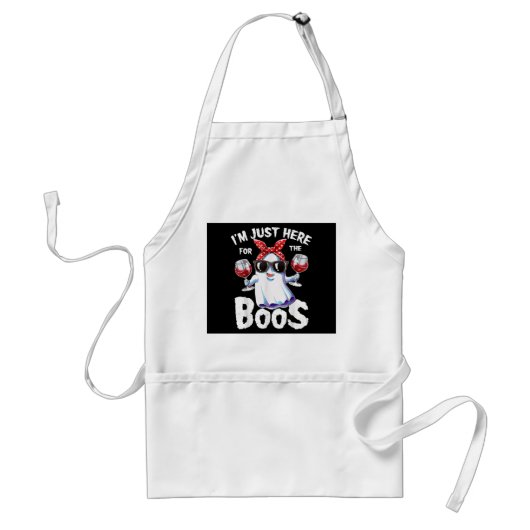 Ich bin nur hier für das Boos Halloween Women Ghos Schürze (Vorne)