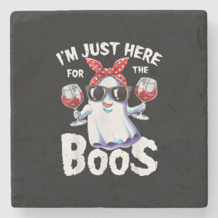 Ich bin nur hier für das Boos Halloween Women Ghos Steinuntersetzer
