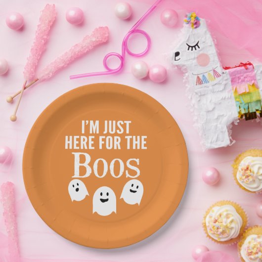 Ich bin nur hier für das Boos - lustiges Halloween Pappteller (Party)
