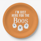 Ich bin nur hier für das Boos - lustiges Halloween Pappteller (Vorderseite)