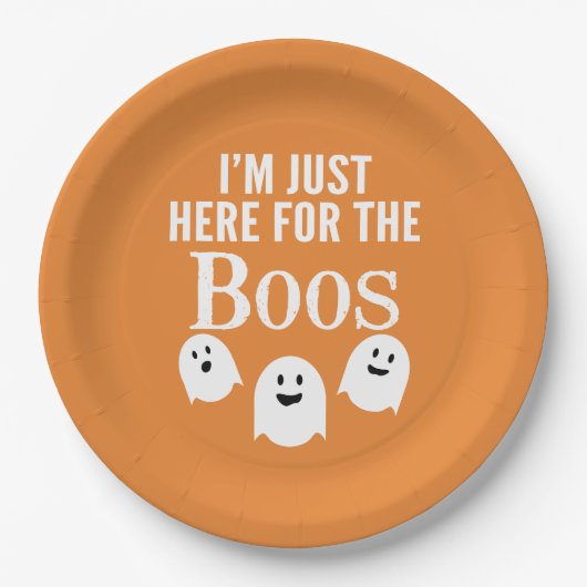 Ich bin nur hier für das Boos - lustiges Halloween Pappteller (Vorderseite)