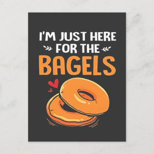Ich bin nur hier für das jüdische Essen von Bagels Ankündigungspostkarte